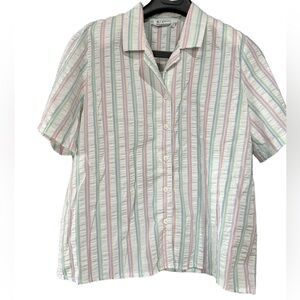 Vintage Boxy Striped Multicolor Blouse Size M